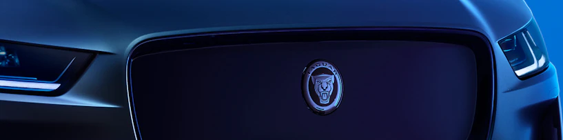 Nahaufnahme Front Blauer Jaguar